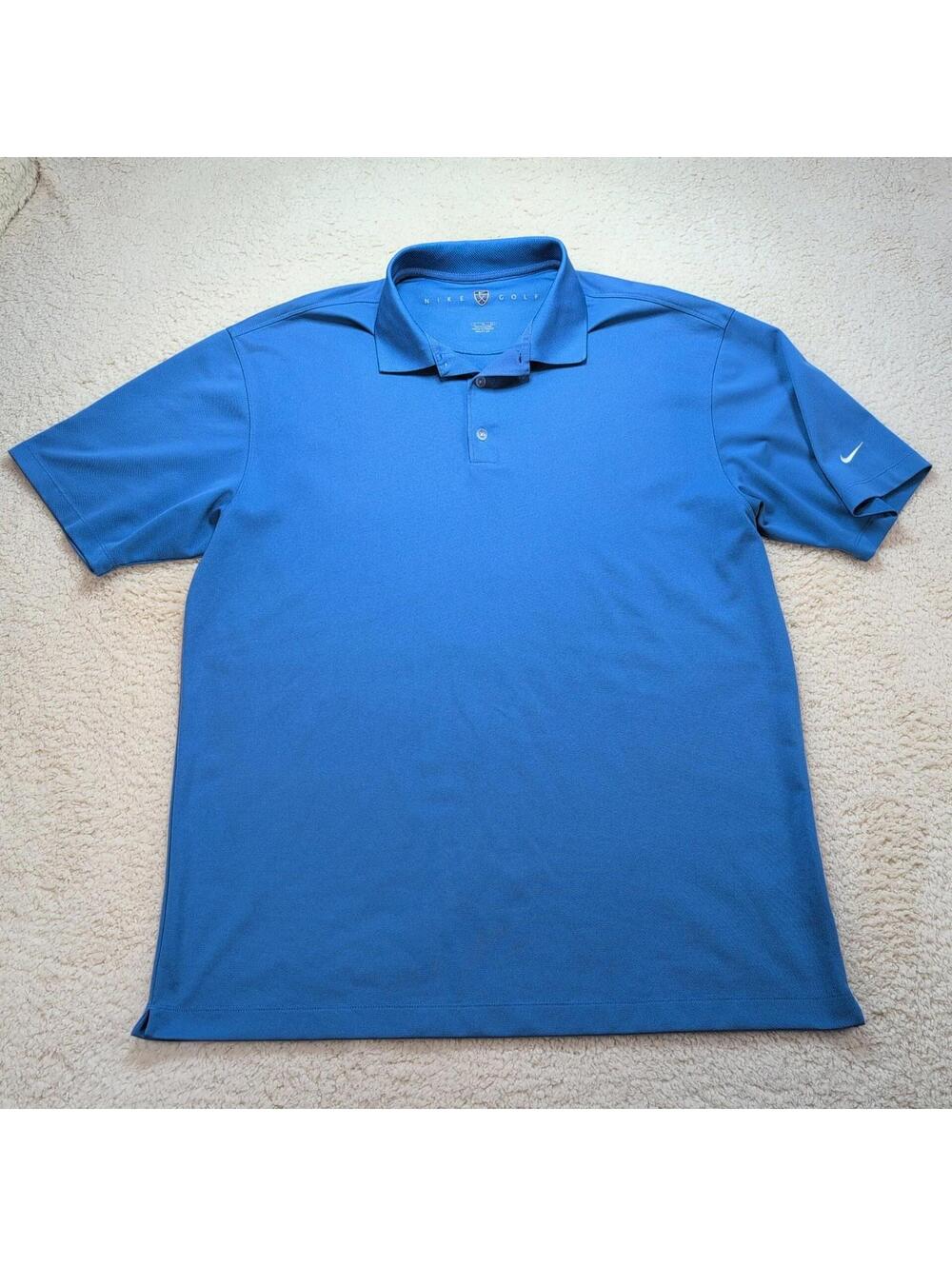 Nike Golf Polo Shirt Men’s XL Blue Dri-Fit Performance Short Sleeve